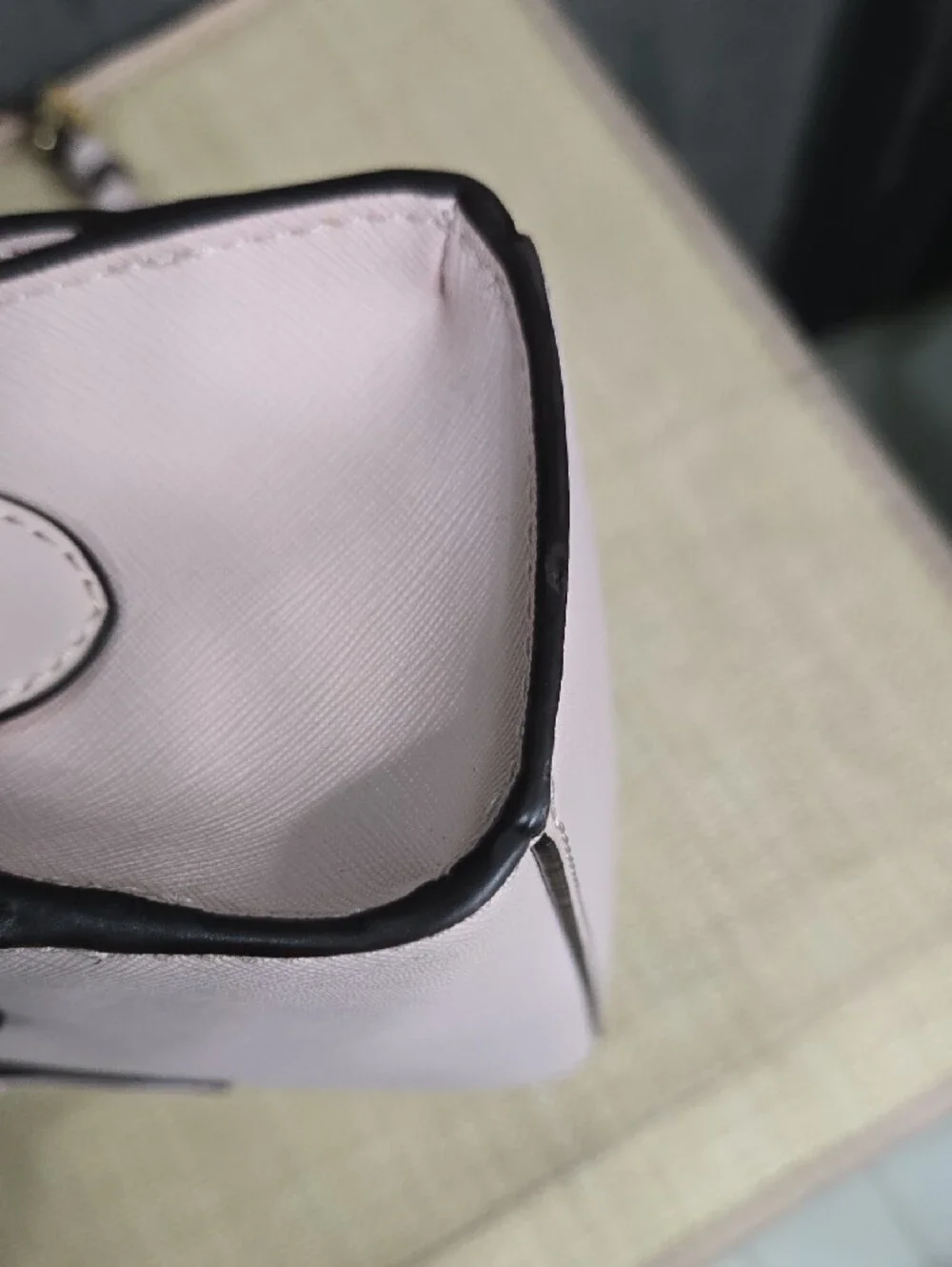 Like-new! Michael Kors Pale Pink Saffiano Leather Satchel with Gold Accent